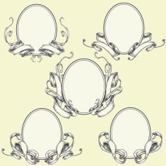 Ribbon frame and border ornaments N2