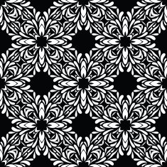 Seamless circle vintage flower pattern background N17
