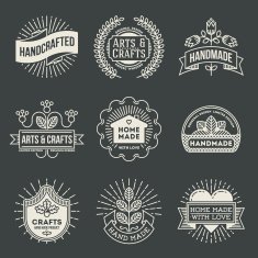 Retro design insignias logotypes set 12 Vector vintage elements