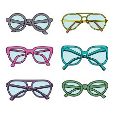 vector sunglasses icons set