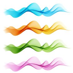 Set of vector color curve lines design element N8