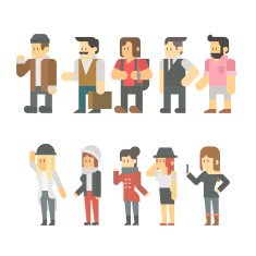 Flat design of travel people set