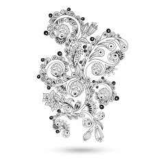 Flower pattern engraving scroll motif for card N2
