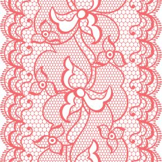 Lace fabric seamless border with abstract flowers N6