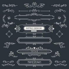Set of Vintage Decorations Elements
