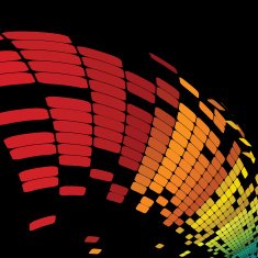 abstract colorful wave check pattern technology background N4