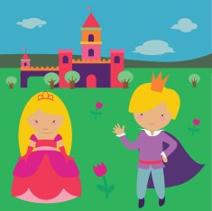 Princess with prince illustration N2