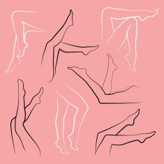 Set of vector silhouettes female legs