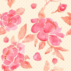 Watercolor seamless wallpaper with Peony flowers in vector
