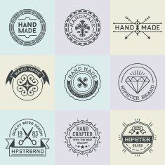 Assorted retro design insignias logotypes set 3 Vector vintage elements