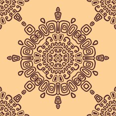 Seamless ethnic pattern of circular