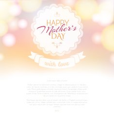 Backrground with badge and greeting Happy Mother's Day N2
