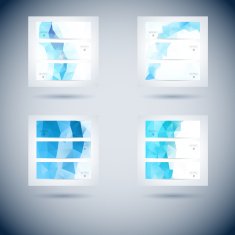 Abstract mosaic blue banners set N13