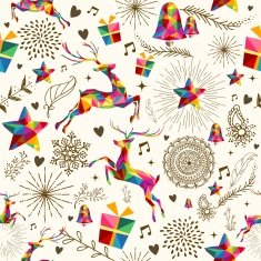 Christmas vintage retro deer pattern background