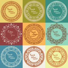 Set of ethnic circle patterns