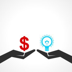 Compare money and idea concept