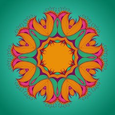 Ornamental round lace pattern is like mandala N56