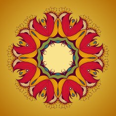 Ornamental round lace pattern is like mandala N57