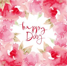 Watercolor greeting card flowers N207