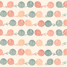 Seamless pattern with balls of yarn Background in cartoon style
