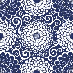 Contrasting seamless pattern with large flowers N5