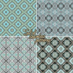 Set of abstract zigzag patterns