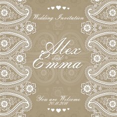 Paisley border lace design template