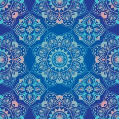 bright blue seamless oriental ornament