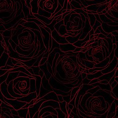 seamless pattern red roses of a black background