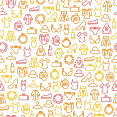 Seamless pattern with woman clothes