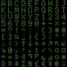 Green dot digital font and symbol set vector illustration