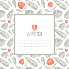 Vintage style invitation with leaf texture N3
