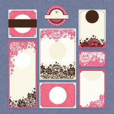 Set of floral wedding cards N41