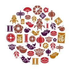 Chinese New Year Icons in Circle Shape N2