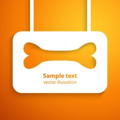 Applique bone icon frame Vector illustration for happy animal