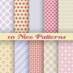 Charming different vector seamless patterns (tiling) N5