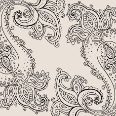 Hand Drawn Paisley ornament N18