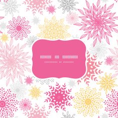 Abstract floral vignettes frame seamless pattern background