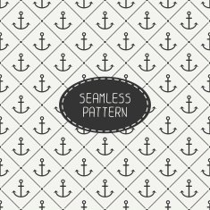 Vector seamless retro pattern with hipster anchor N2