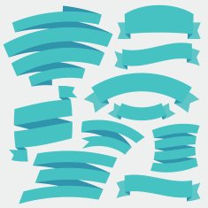 Vector Blue Ribbons Set 2