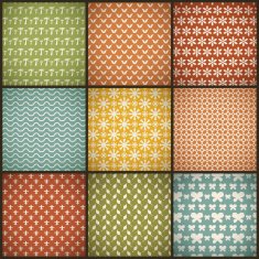 Vintage summer vector seamless patterns N4