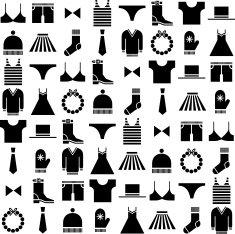 black vector clothing icons