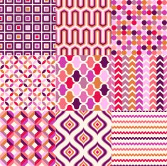 seamless colorful geometric set