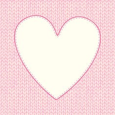 Seamless knitted pattern with heart shaped frame for text