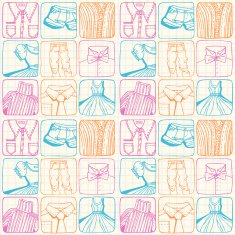 clothing scetch set seamless pattern