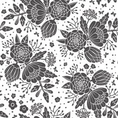 Seamless vintage pattern with decorative flowers N14