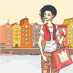 Female after shopping