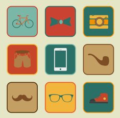 hipster style vintage elements