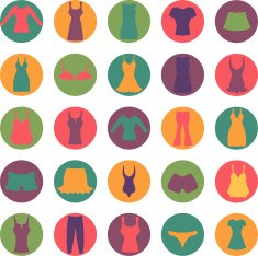 set of icons with women dress N2