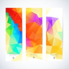 Abstract vector vertical mosaic banners N115
